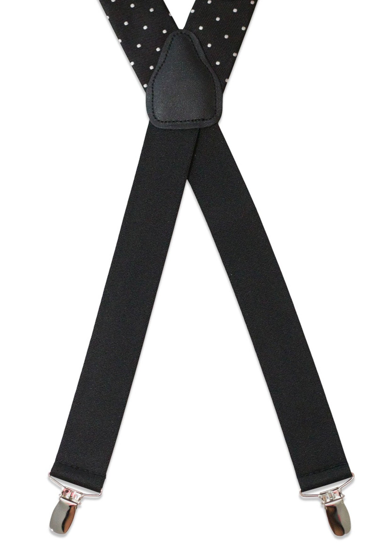 Black Dot Silk Suspenders High Cotton Ties