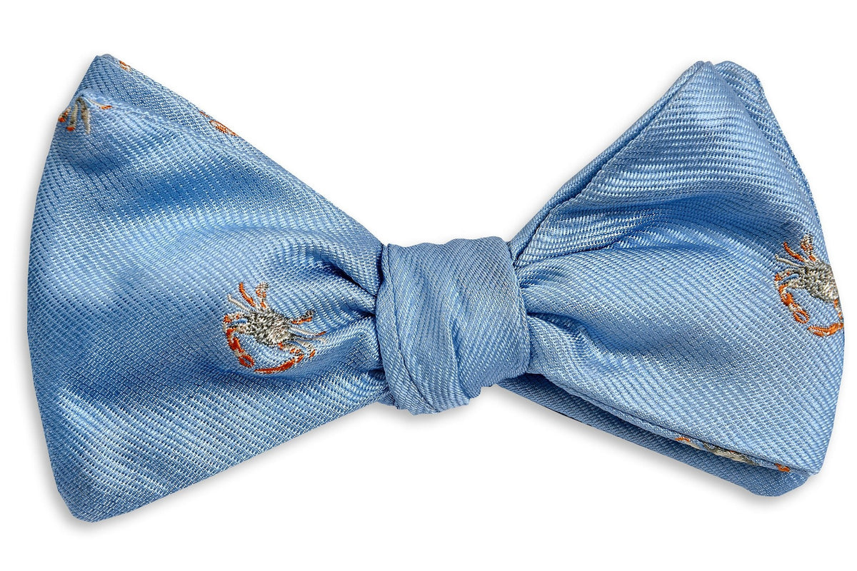 Blue Crab Bow Tie - Light Blue High Cotton