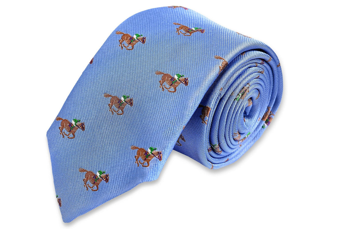 Cocky Jockey Necktie - Blue High Cotton