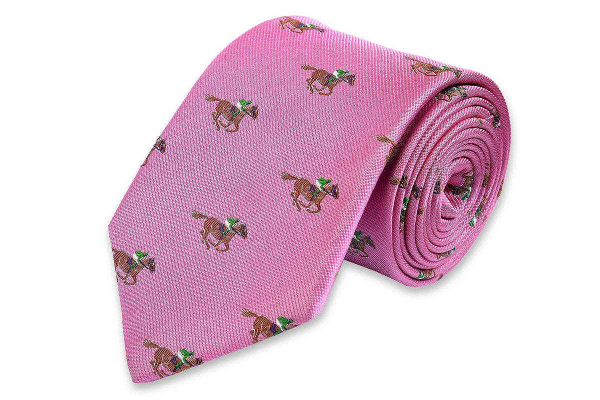 Cocky Jockey Necktie - Pink High Cotton