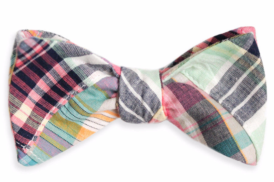 Crawdad Pink Patchwork Bow Tie High Cotton Ties