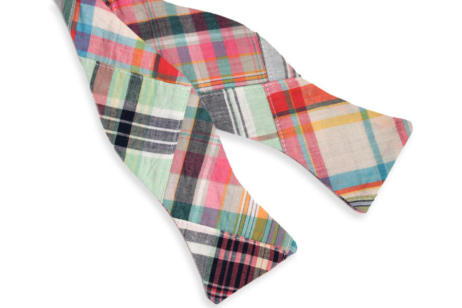 Crawdad Pink Patchwork Bow Tie High Cotton Ties