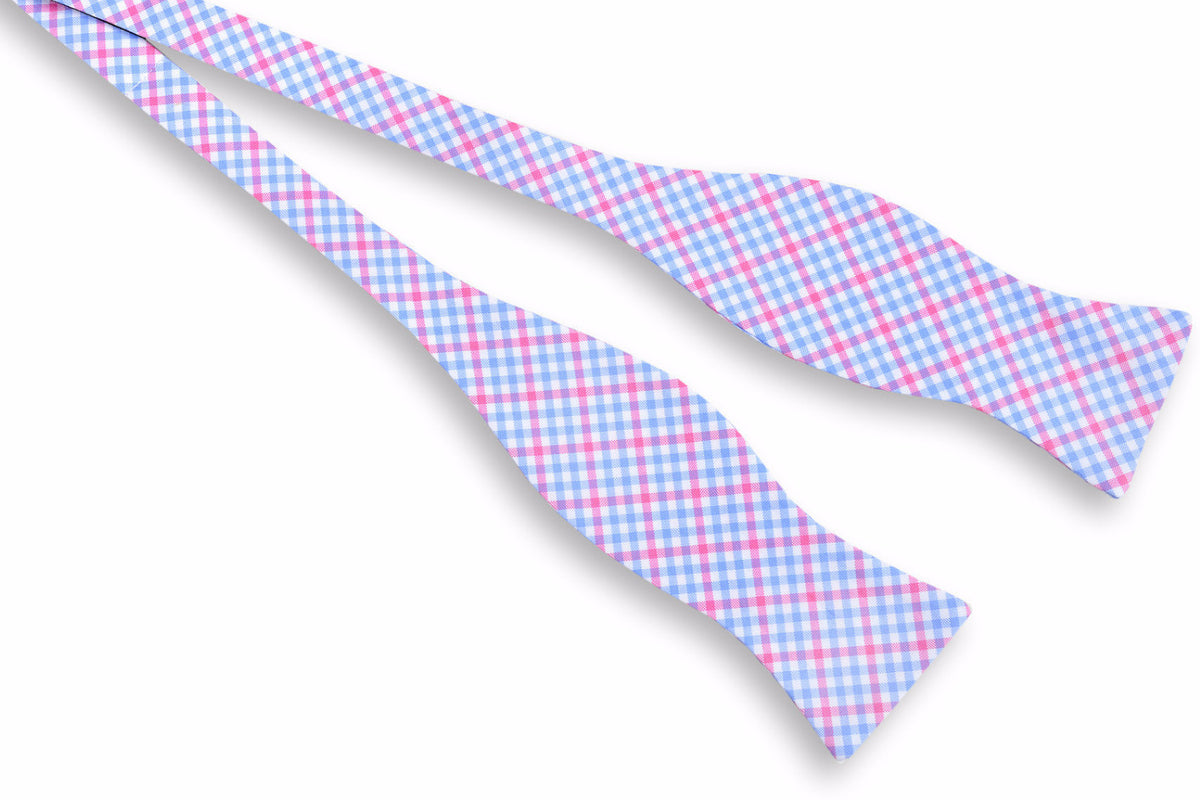 French Quarter Check Bow Tie - Pink