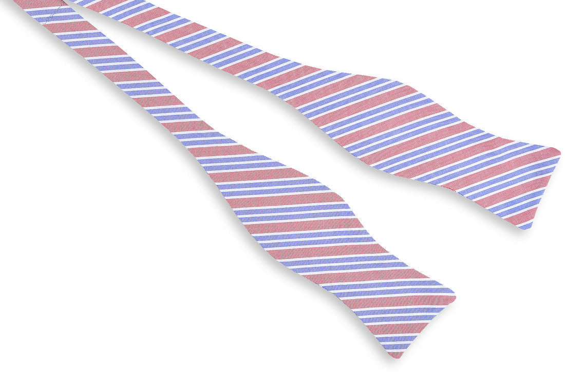 Front Porch Stripe Bow Tie - Cherry High Cotton