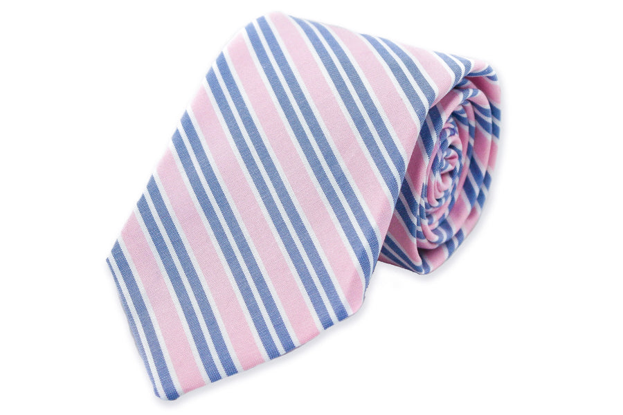 Front Porch Stripe Necktie - Carnation