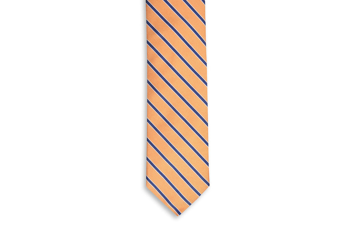 Springtime Stripe Necktie - Orange Peel High Cotton Ties