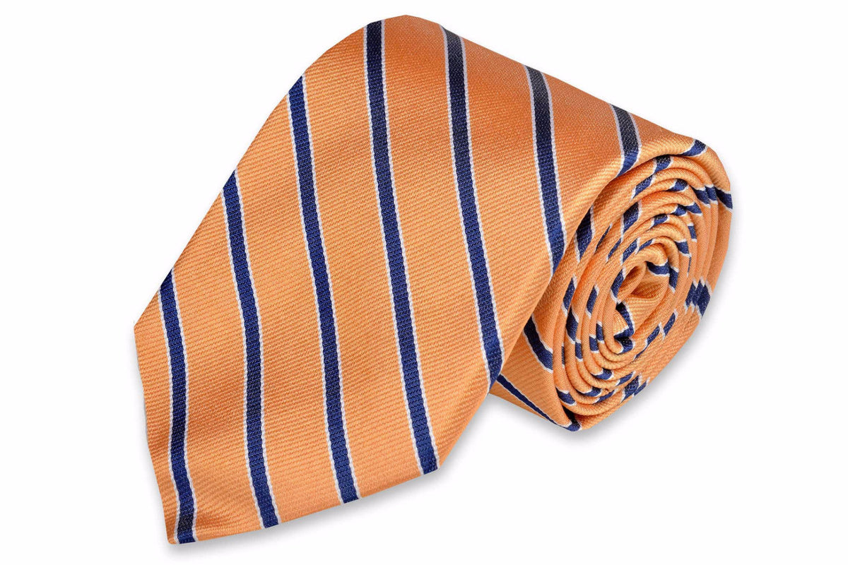 Springtime Stripe Necktie - Orange Peel High Cotton Ties