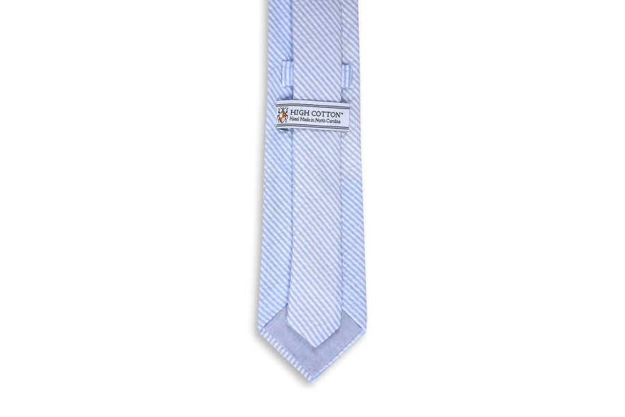 Light Blue Seersucker Stripe Necktie