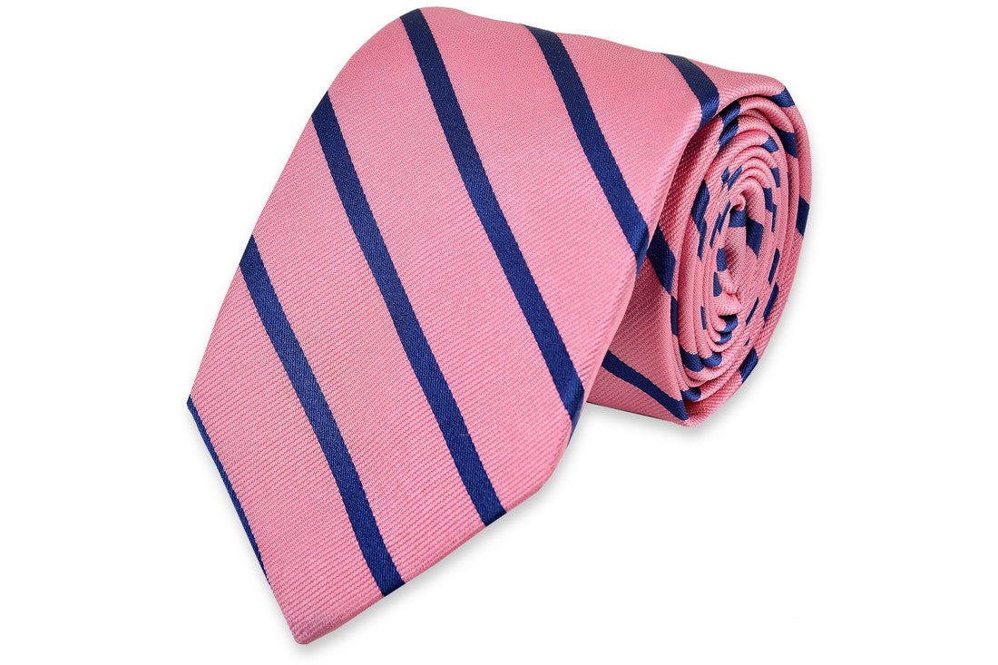 Seaside Stripe Necktie - Pink High Cotton Ties