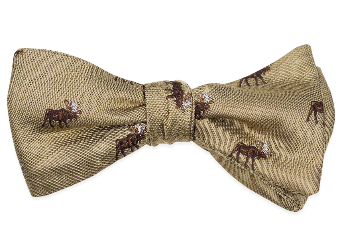 Moose Bow Tie - Khaki High Cotton