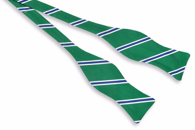 Green Noble Stripe Bow Tie High Cotton