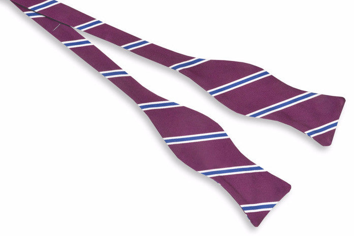 Plum Noble Stripe Bow Tie High Cotton