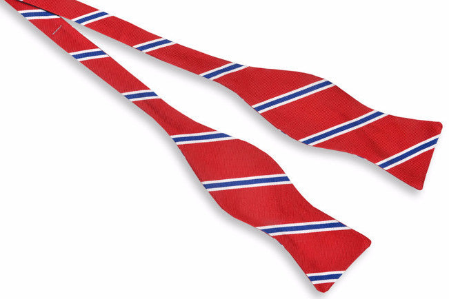 Red Noble Stripe Bow Tie High Cotton