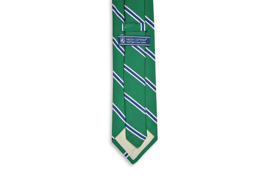 Green Noble Stripe Necktie High Cotton Ties