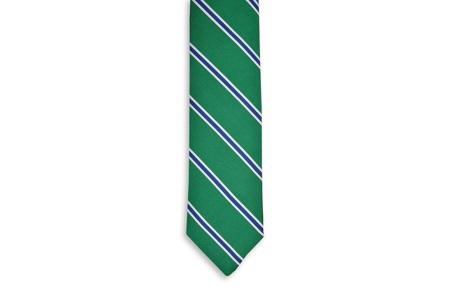 Green Noble Stripe Necktie High Cotton Ties