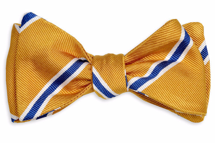 Gold Noble Stripe Bow Tie High Cotton