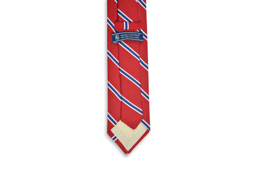 Noble Stripe Necktie - Red High Cotton Ties