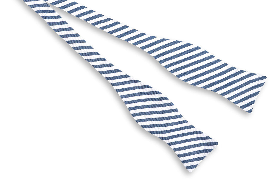 Oyster Roast Stripe Bow Tie - Midnight