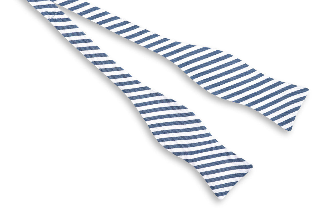 Oyster Roast Stripe Bow Tie - Midnight High Cotton