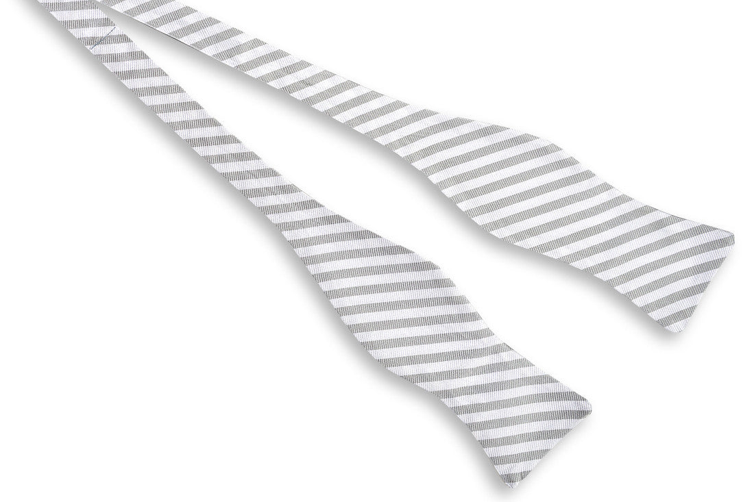 Oyster Roast Stripe Bow Tie - Pearl High Cotton