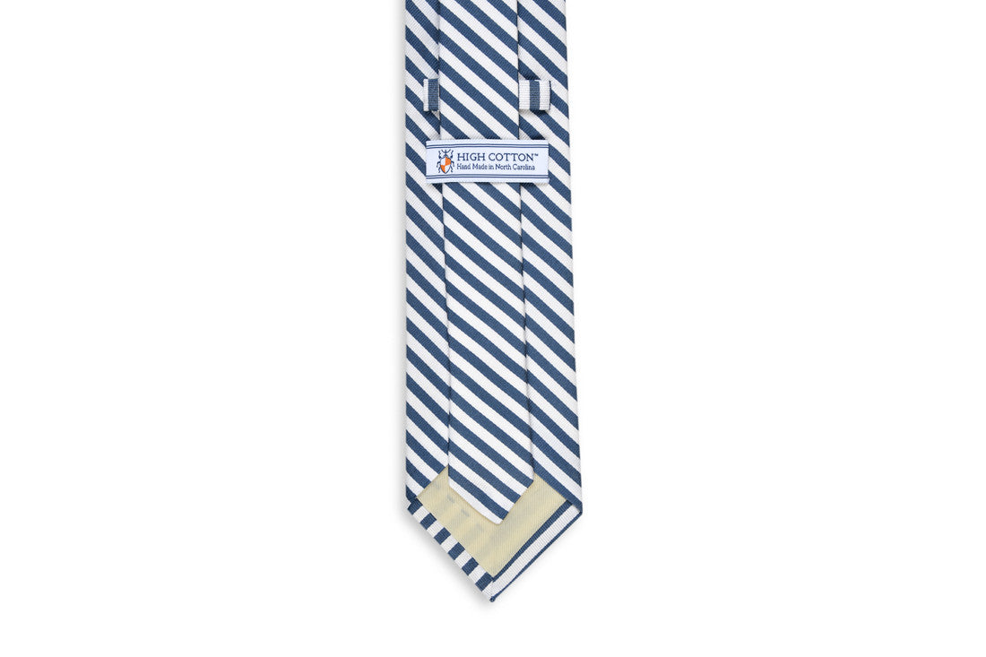 Oyster Roast Stripe Necktie - Midnight High Cotton Ties