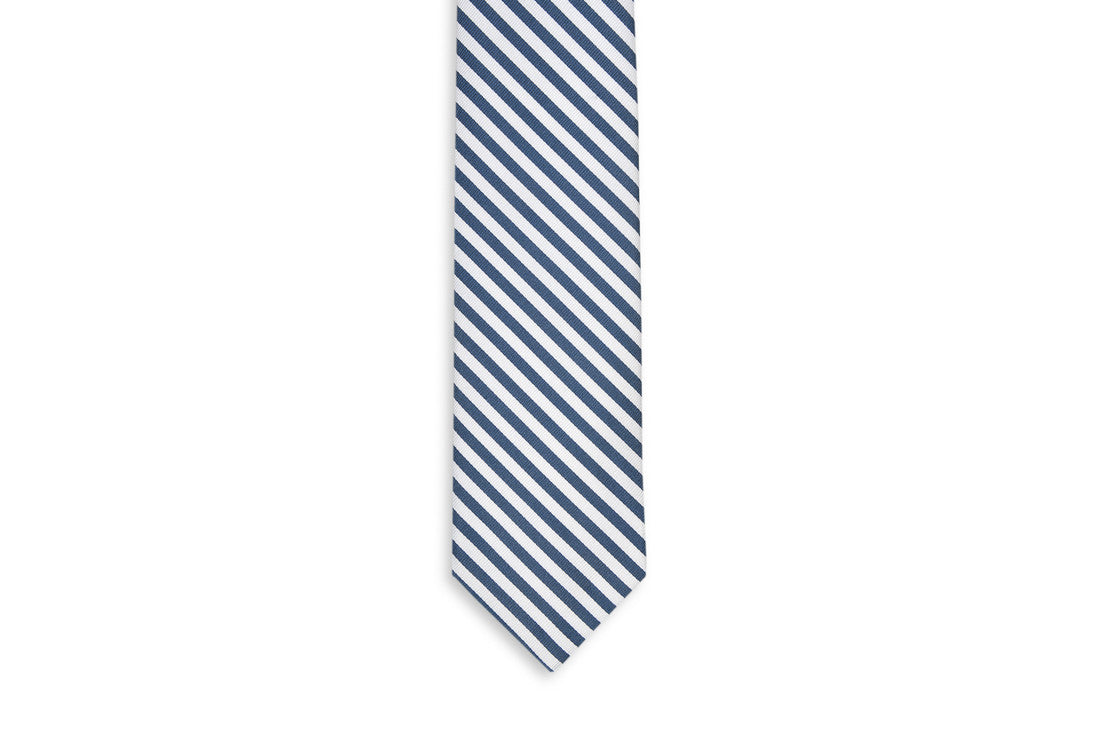 Oyster Roast Stripe Necktie - Midnight