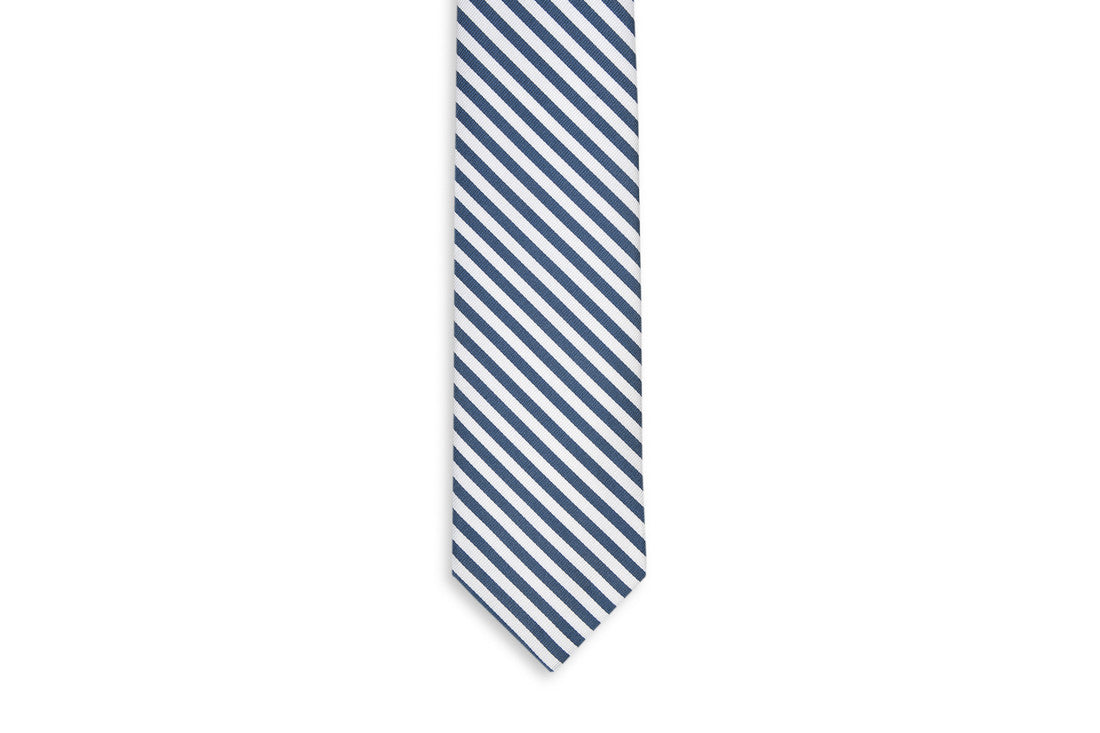 Oyster Roast Stripe Necktie - Midnight High Cotton Ties