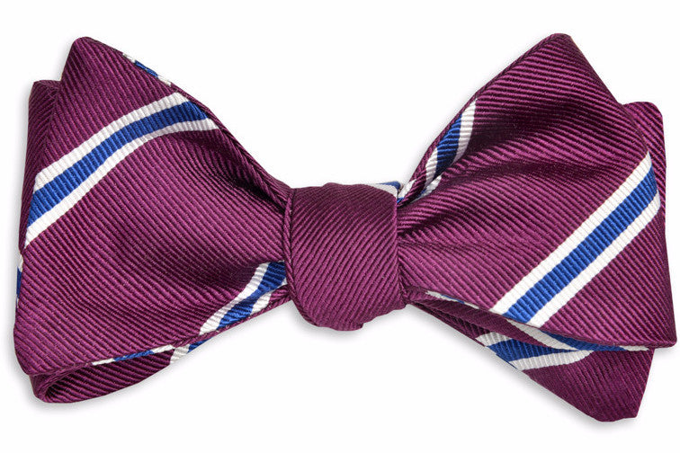 Plum Noble Stripe Bow Tie High Cotton