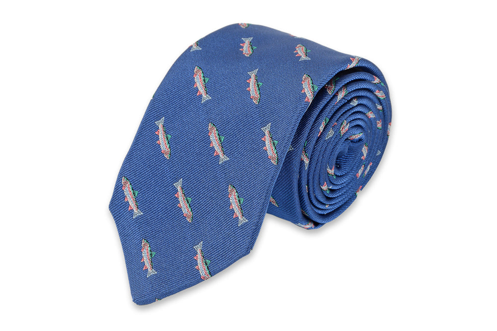 Rainbow Trout Necktie - Royal