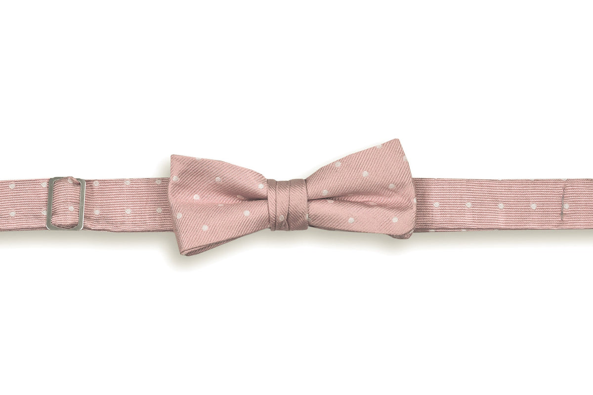 Blush Pink Dot Boy's Bow Tie High Cotton Ties