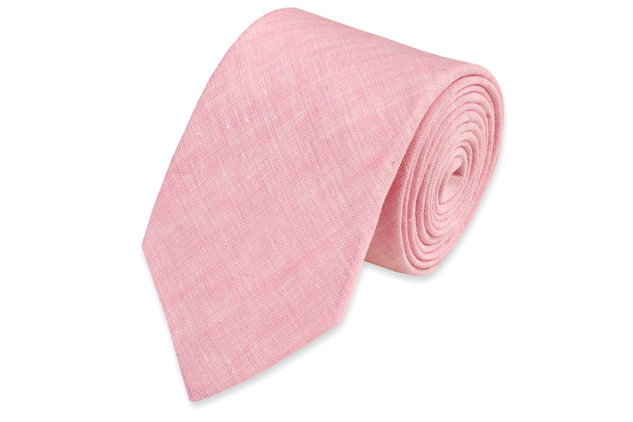Sea Island Linen Necktie - Pink High Cotton Ties