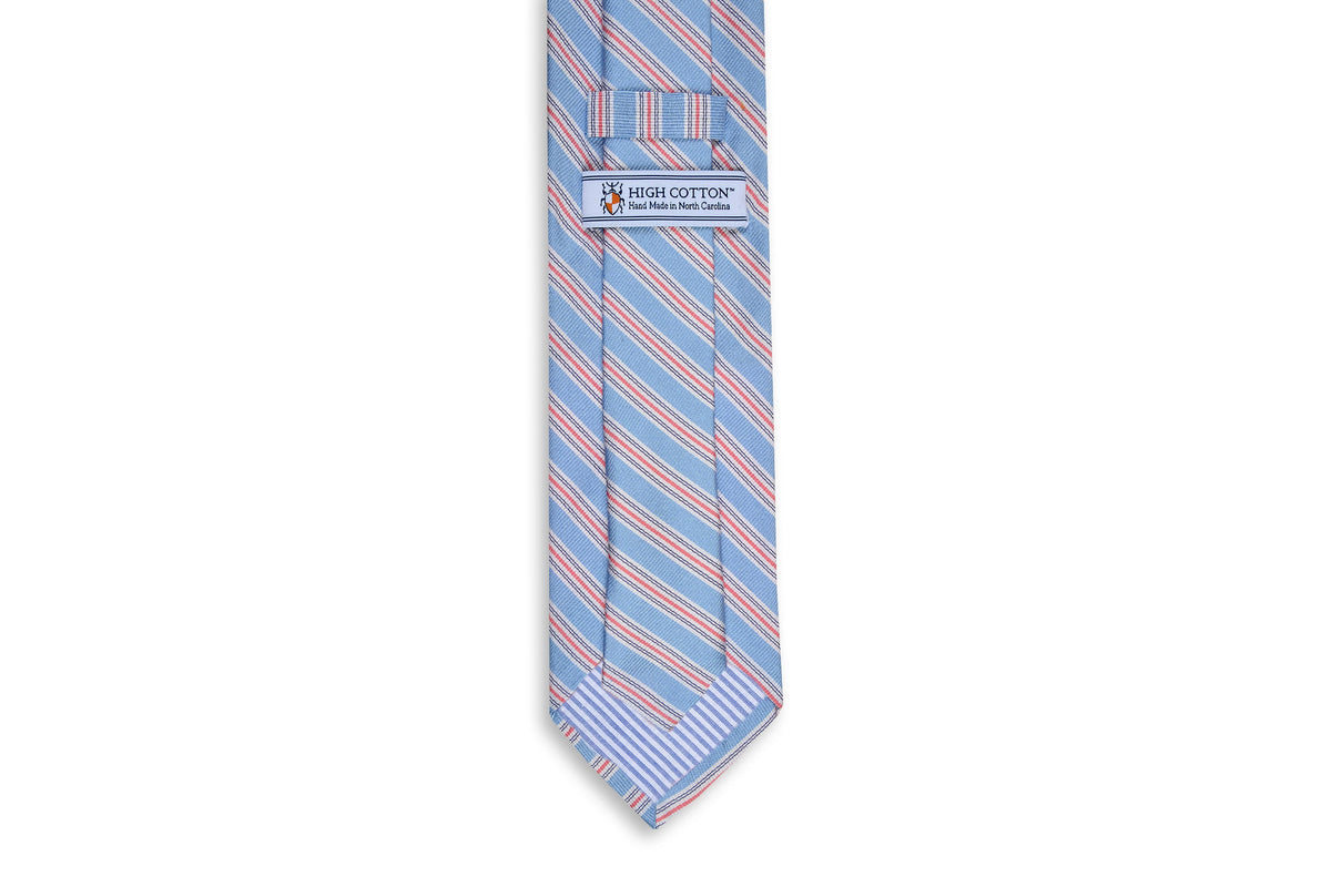 Spinnaker Stripe Necktie - Blue High Cotton Ties