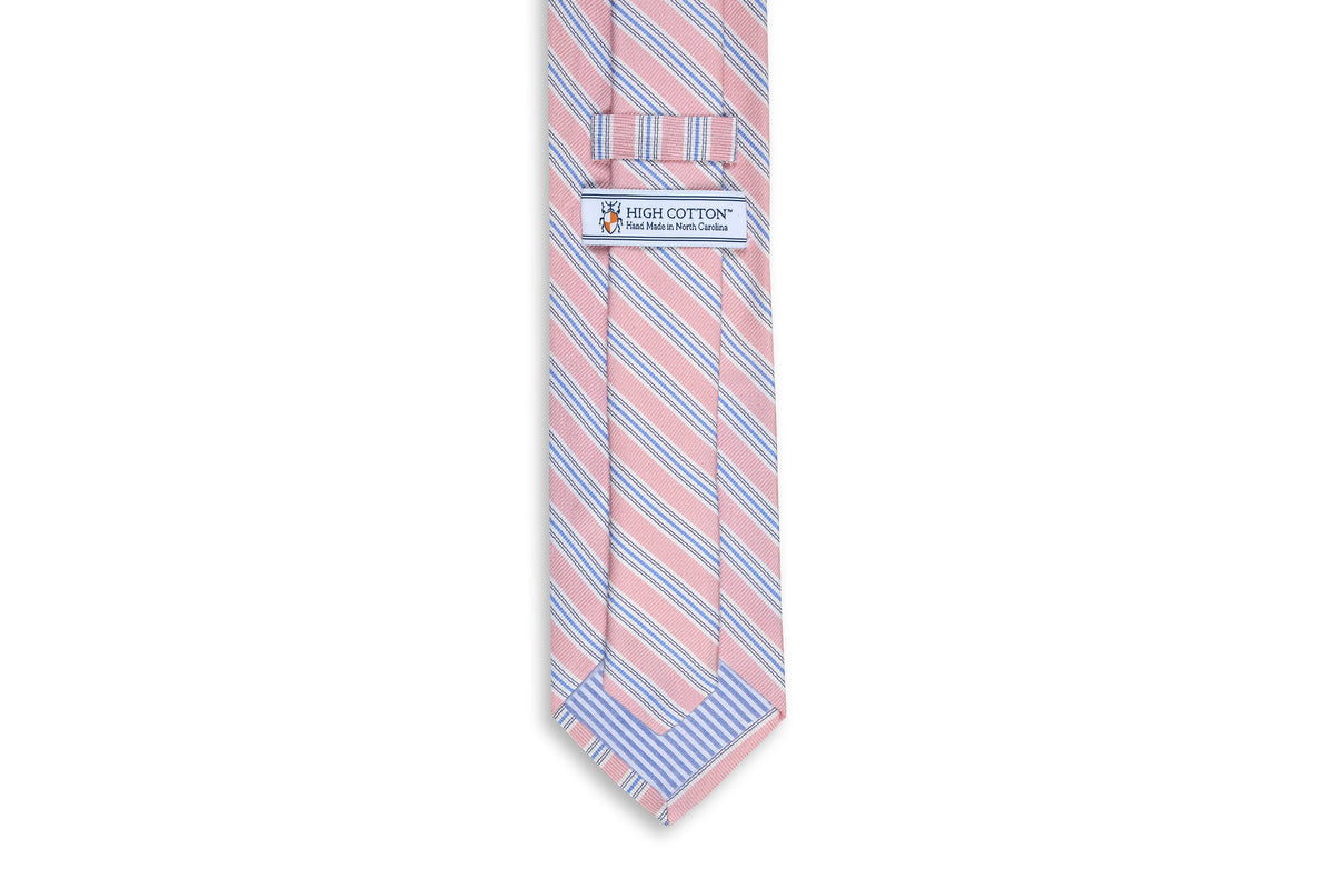Spinnaker Stripe Necktie - Pink High Cotton Ties
