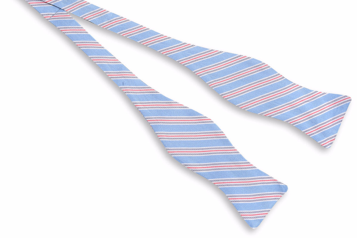 Spinnaker Stripe Bow Tie - Blue