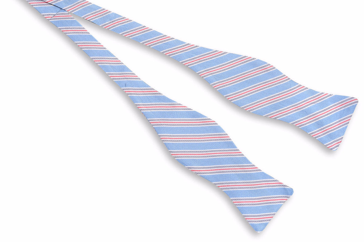 Spinnaker Stripe Bow Tie - Blue High Cotton
