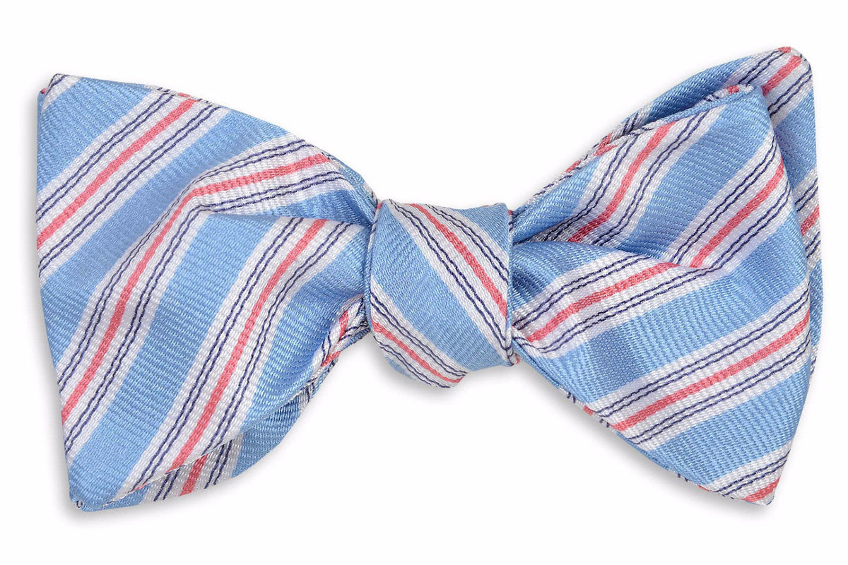 Spinnaker Stripe Bow Tie - Blue High Cotton