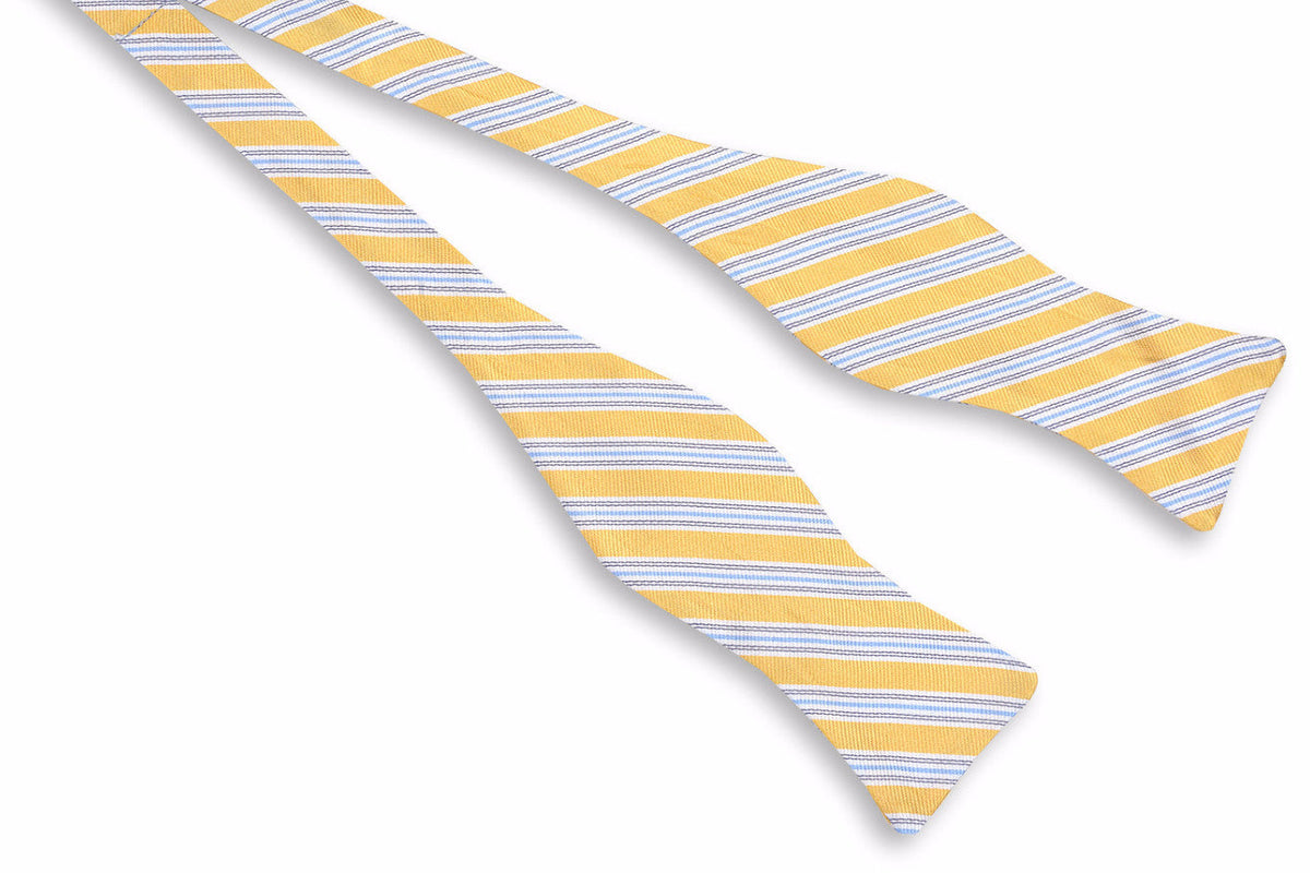 Spinnaker Stripe Bow Tie - Yellow High Cotton