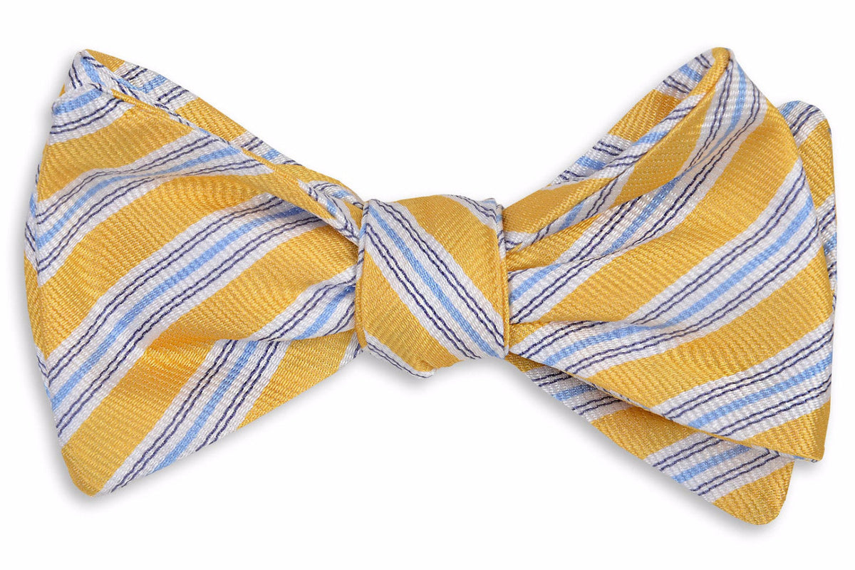 Spinnaker Stripe Bow Tie - Yellow High Cotton