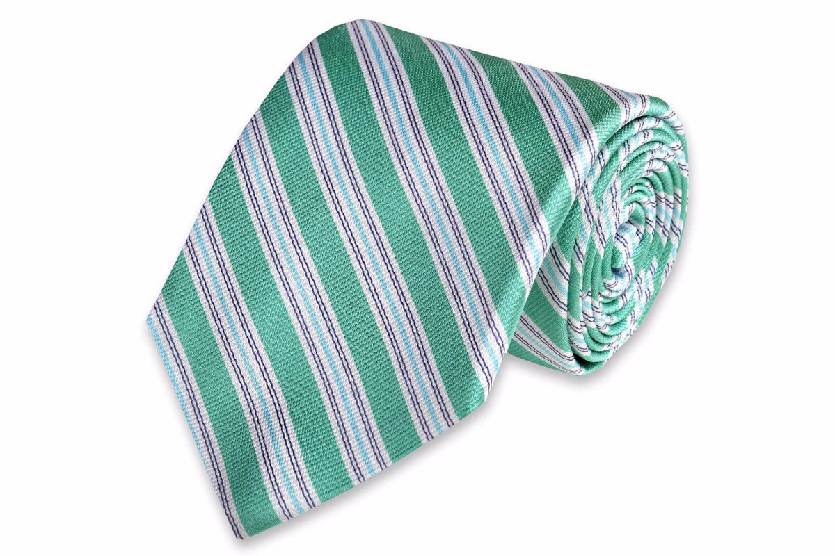 Spinnaker Stripe Necktie - Bermuda High Cotton Ties