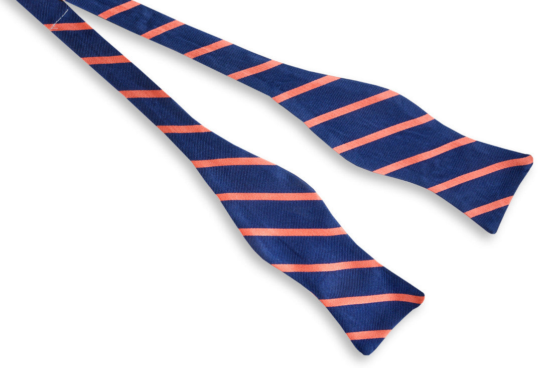 Sunday Brunch Stripe Bow Tie - Coral High Cotton
