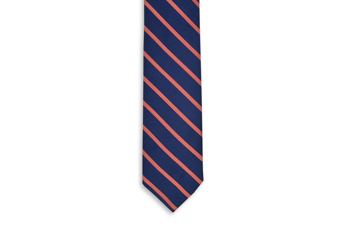 Sunday Brunch Stripe Necktie - Coral High Cotton Ties