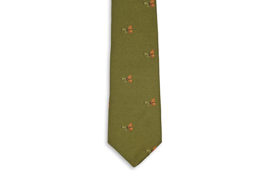 Moss Trout Fly Necktie High Cotton