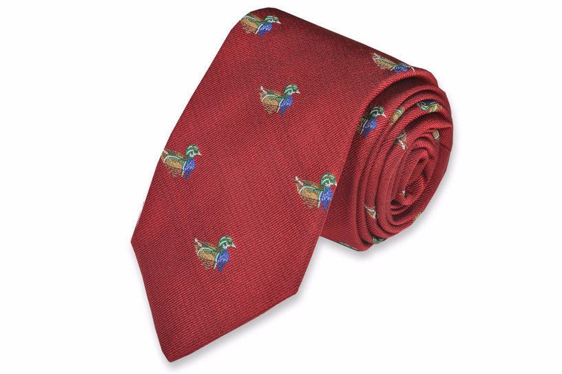 Wood Duck Necktie - Red