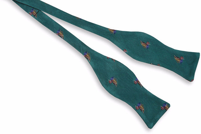 Wood Duck Bow Tie - Teal High Cotton