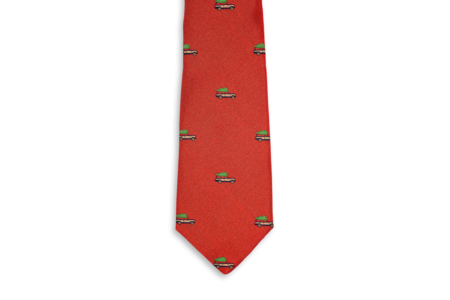 Christmas Woody Necktie - Red High Cotton