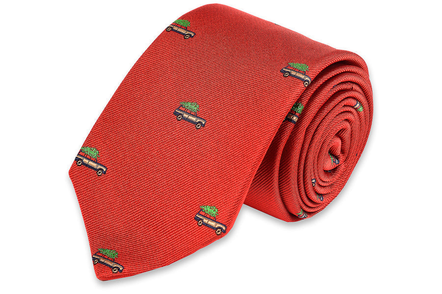 Christmas Woody Necktie - Red High Cotton