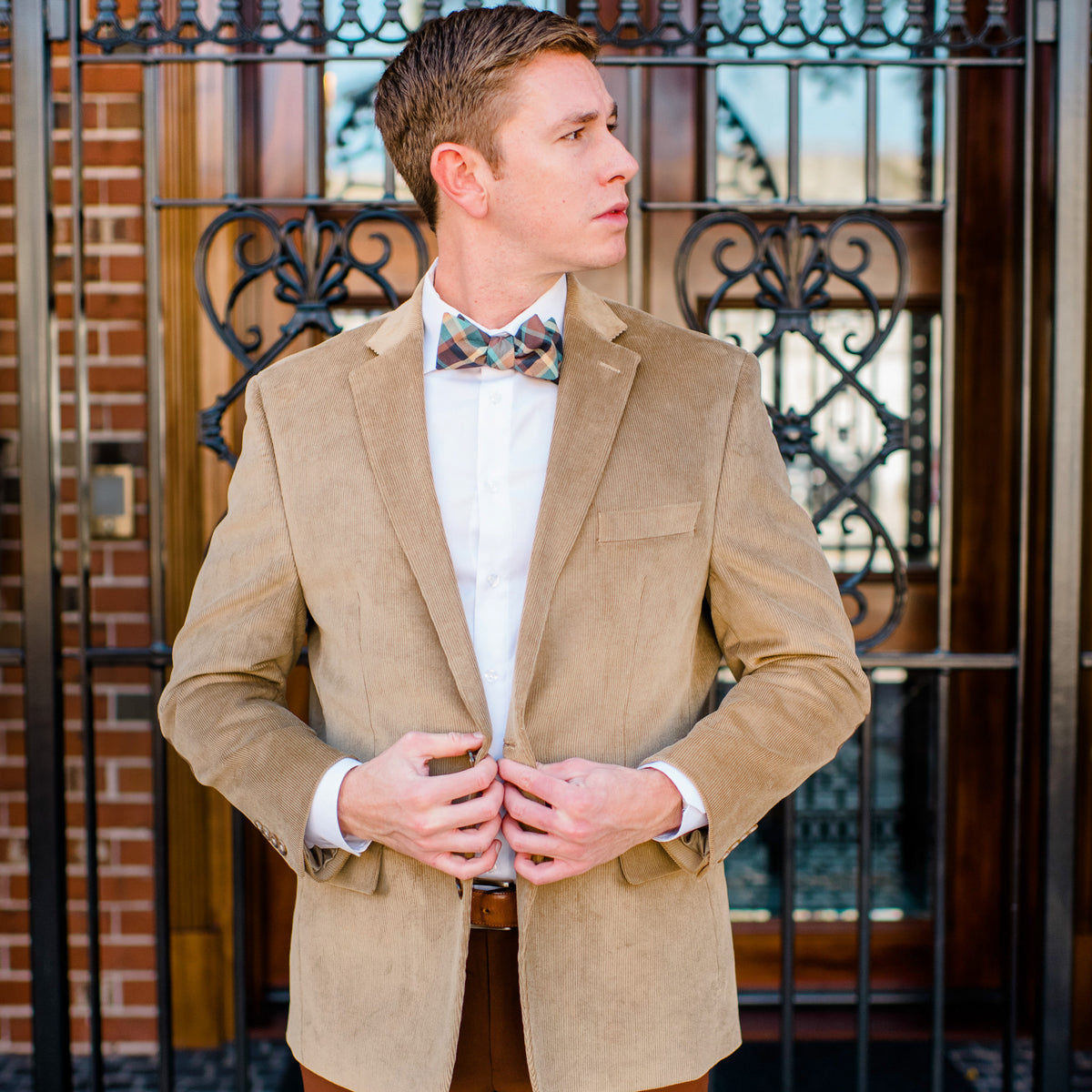 Woodland Plaid Bow Tie