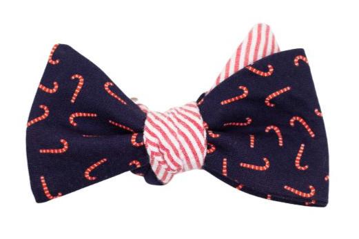 Candy Cane Seersucker Bow Tie
