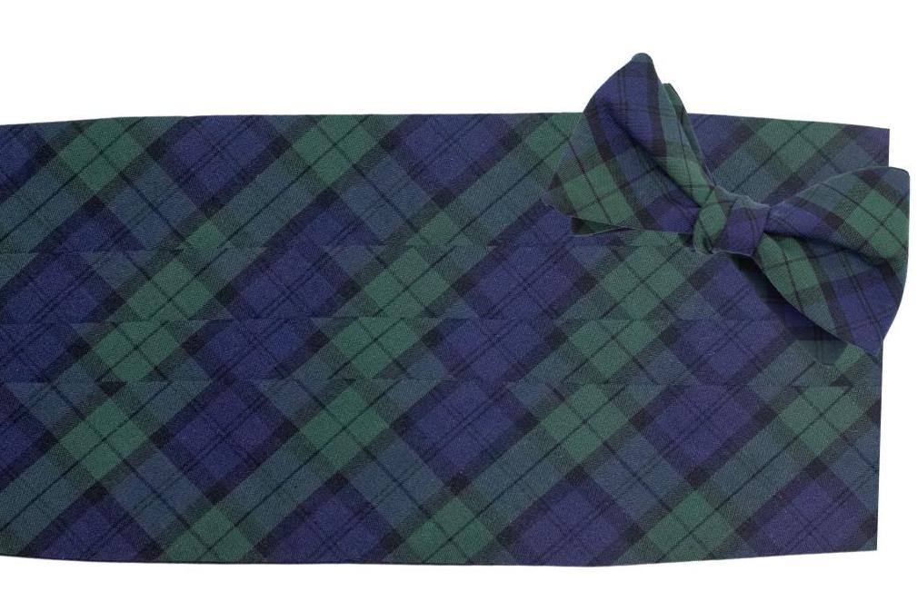 Black Watch Tartan Cummerbund Set High Cotton