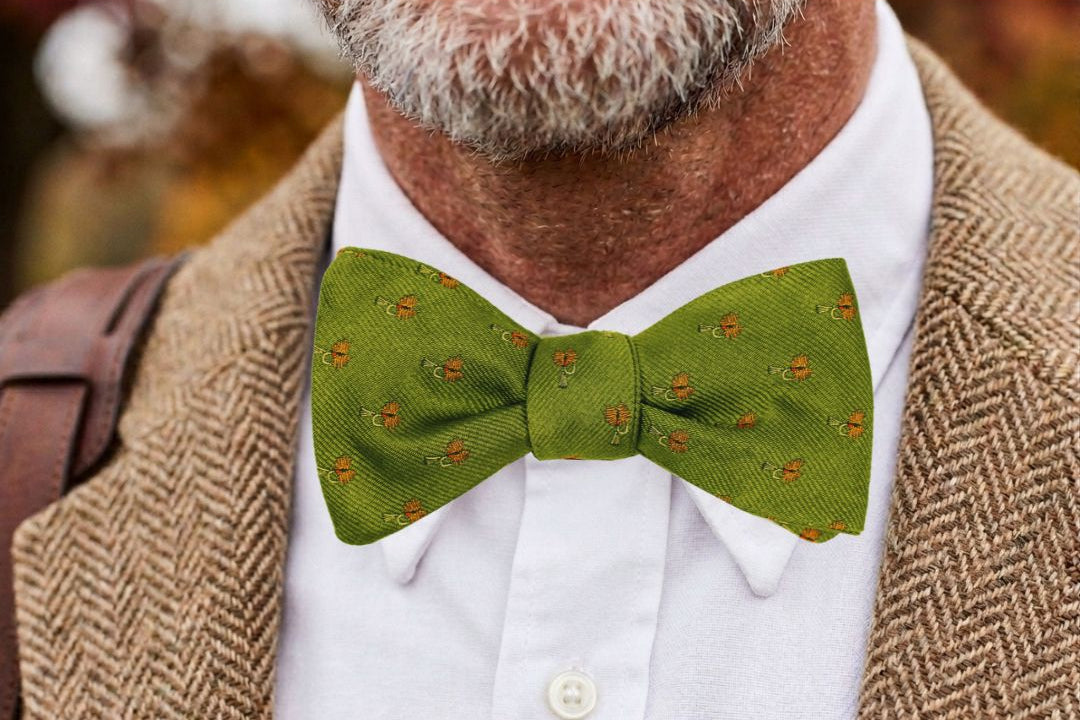 Moss Trout Fly Bow Tie